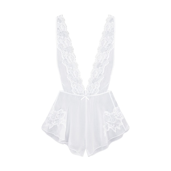 SKIMS ROMANCE TEDDY | IVORY FLAT ON A WHITE BACKGROUND | FLT