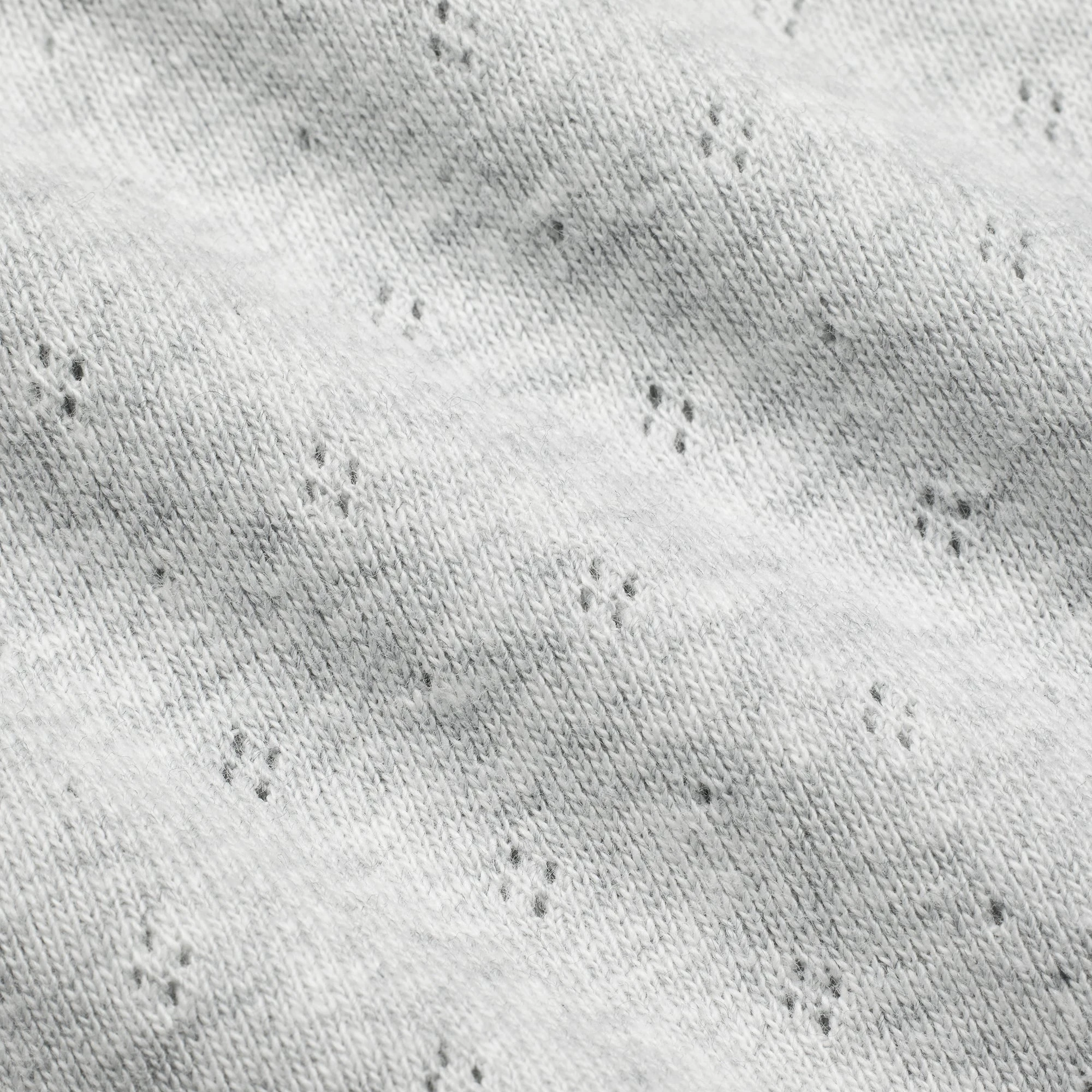 HEAVY POINTELLE BUTTON FRONT SHORT | LIGHT HEATHER GREY ADDITIONAL FABRIC DETAILS