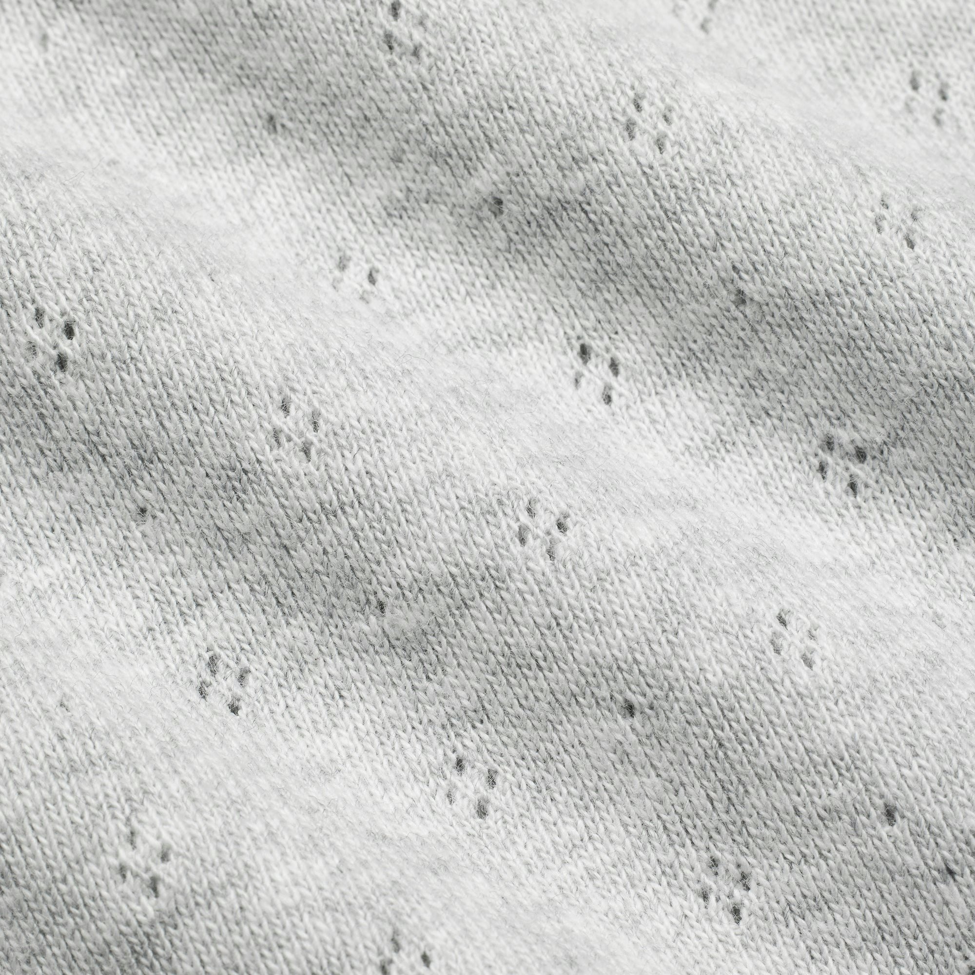 HEAVY POINTELLE BUTTON FRONT SHORT | LIGHT HEATHER GREY ADDITIONAL FABRIC DETAILS