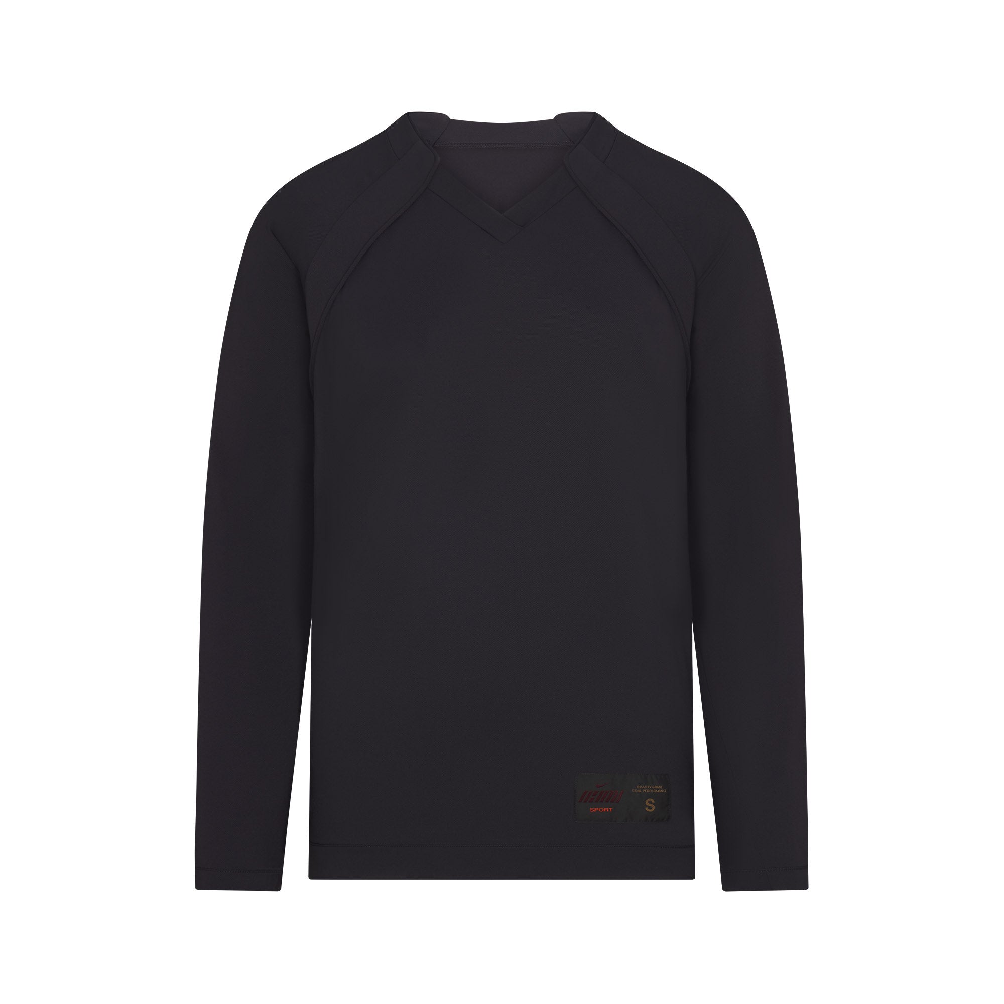 NikeSKIMS AIRY V-NECK OVERSIZED LONG SLEEVE TOP | OBSIDIAN | SKIMS