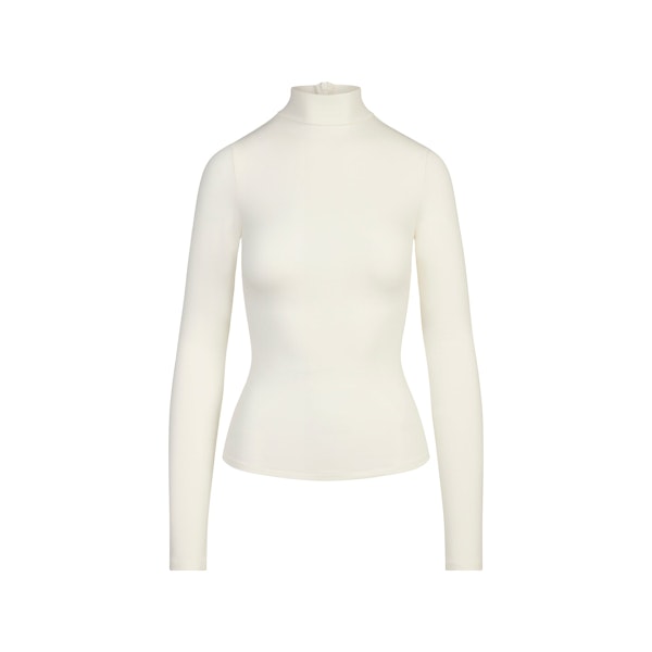 COTTON JERSEY TURTLENECK | MARBLE FLAT ON A WHITE BACKGROUND | FLT