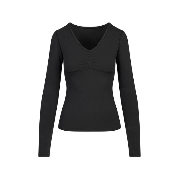 トップス LIDNM W/Si/Ca 18G V Neck Knit ASH BLACK Classic V-Neck Sweater in Heather Charcoal Cashmere | Shop Sid