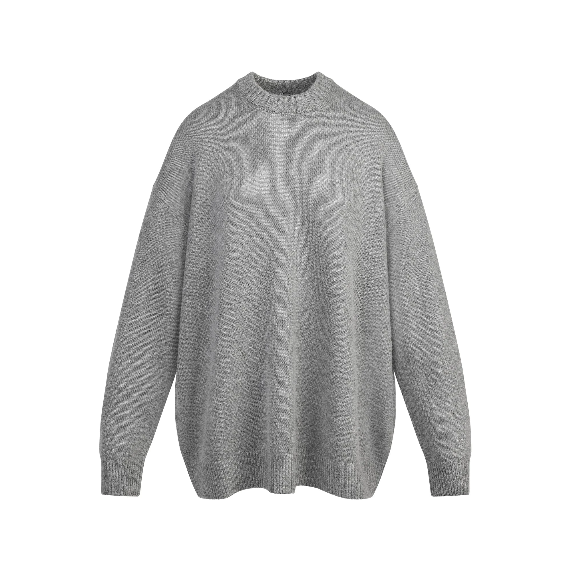 CASHMERE OVERSIZED SWEATER | DARK HEATHER GREY FLAT ON A WHITE BACKGROUND | FLT