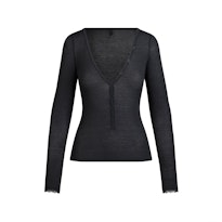 SHEER MODAL LONG SLEEVE HENLEY