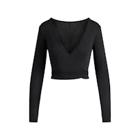 LIGHTWEIGHT MODAL LONG SLEEVE WRAP TOP