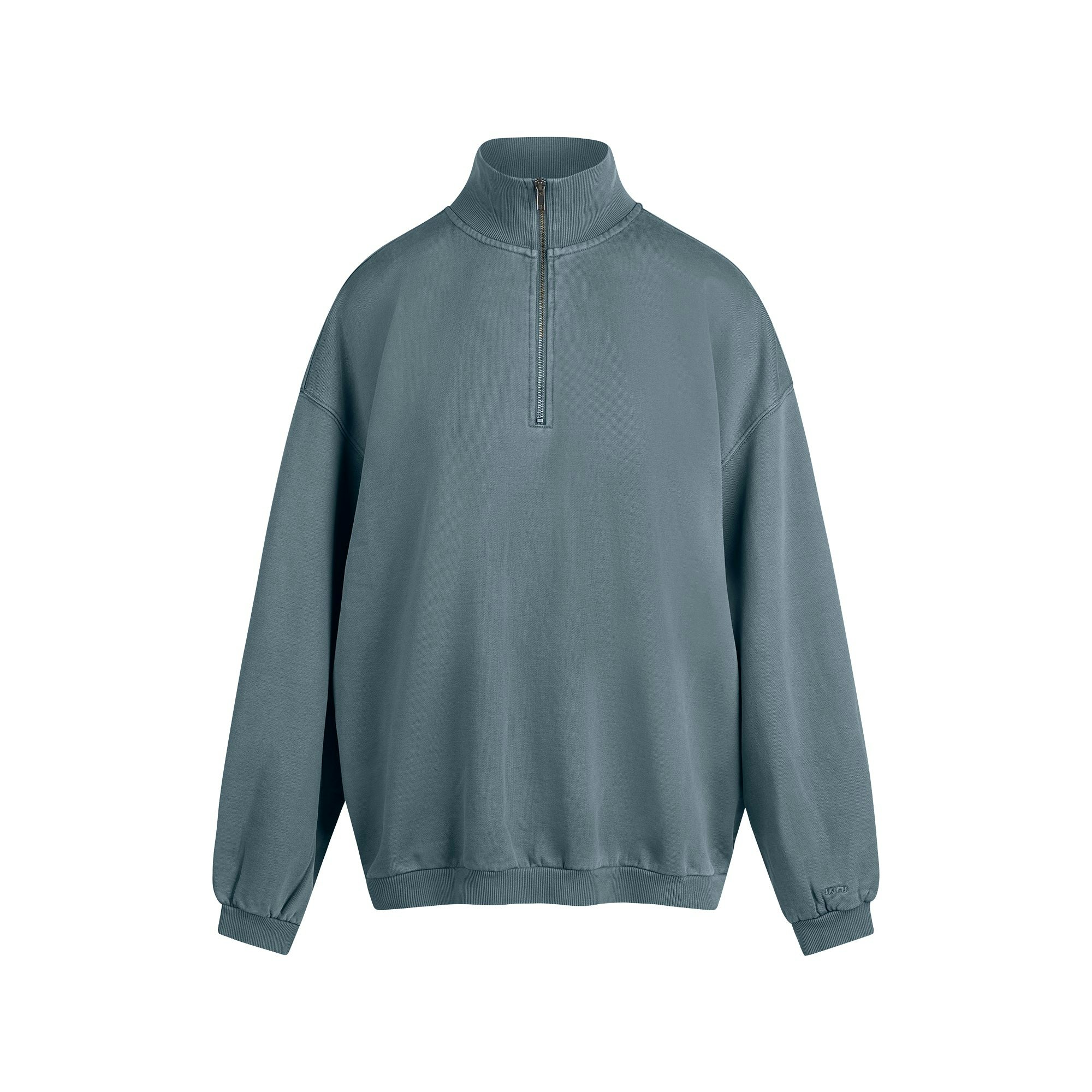 BOYFRIEND FLEECE OVERSIZED HALF ZIP | ZIRCON FLAT ON A WHITE BACKGROUND | FLT