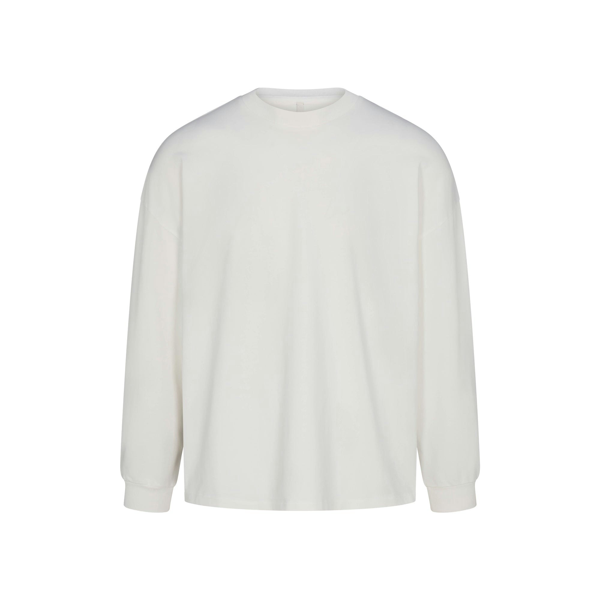 HEAVY COTTON OVERSIZED LONG SLEEVE T-SHIRT | MARBLE FLAT ON A WHITE BACKGROUND | FLT