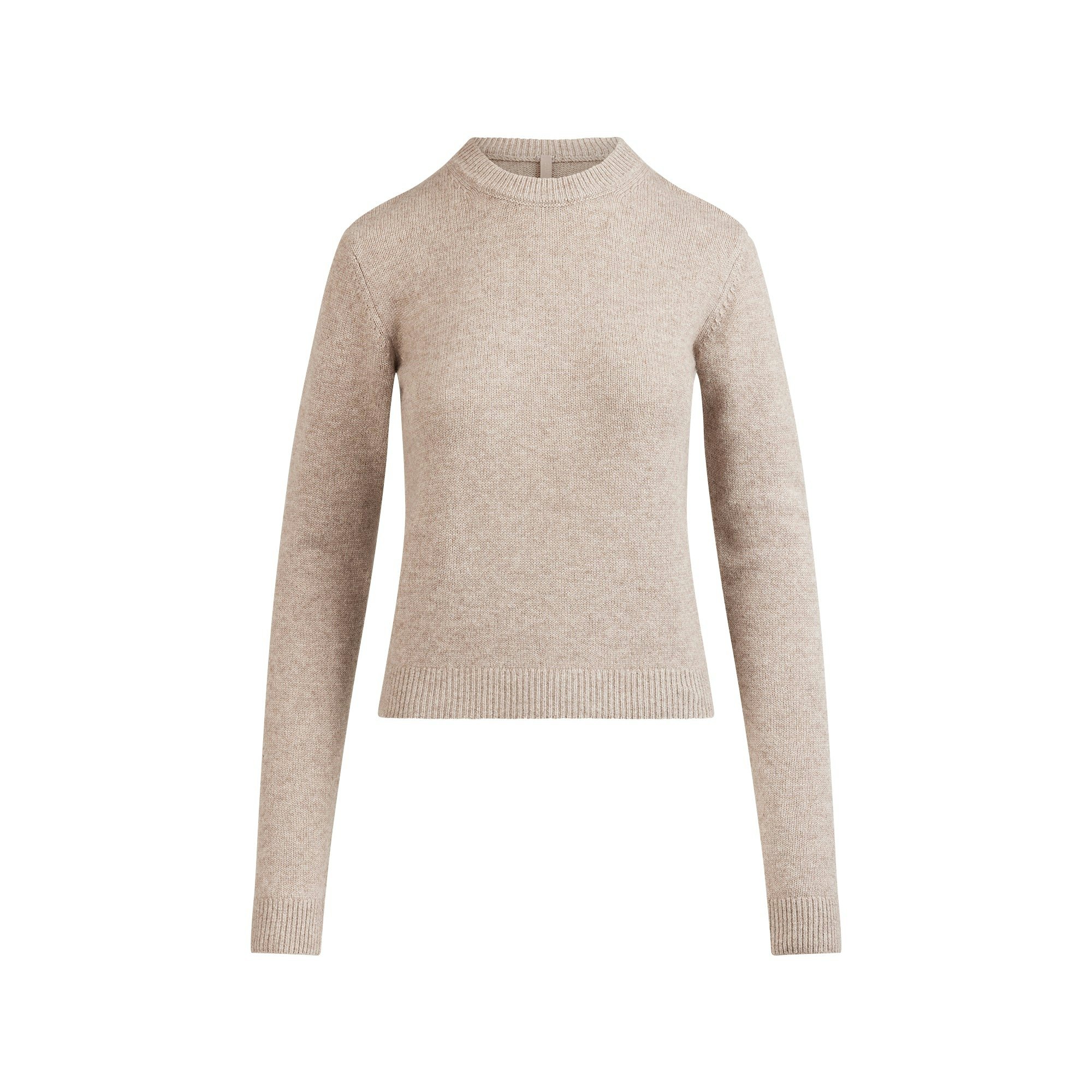 WOOL CASHMERE CREWNECK SWEATER | LINEN FLAT ON A WHITE BACKGROUND | FLT