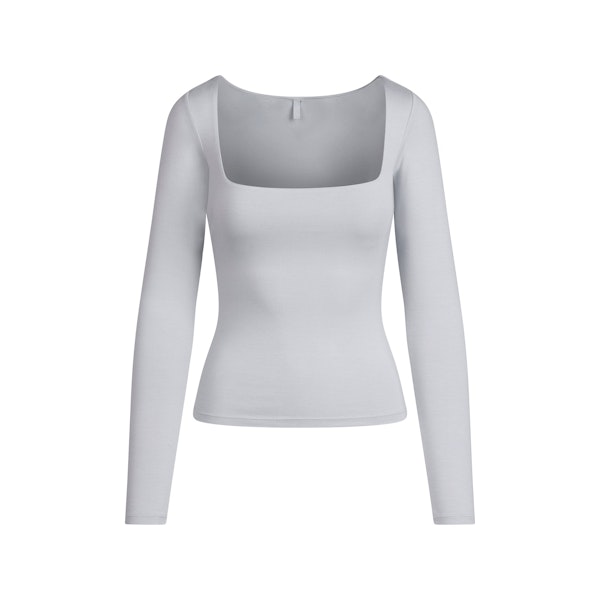 SMOOTH LAYERS SQUARE NECK TOP | MIST FLAT ON A WHITE BACKGROUND | FLT