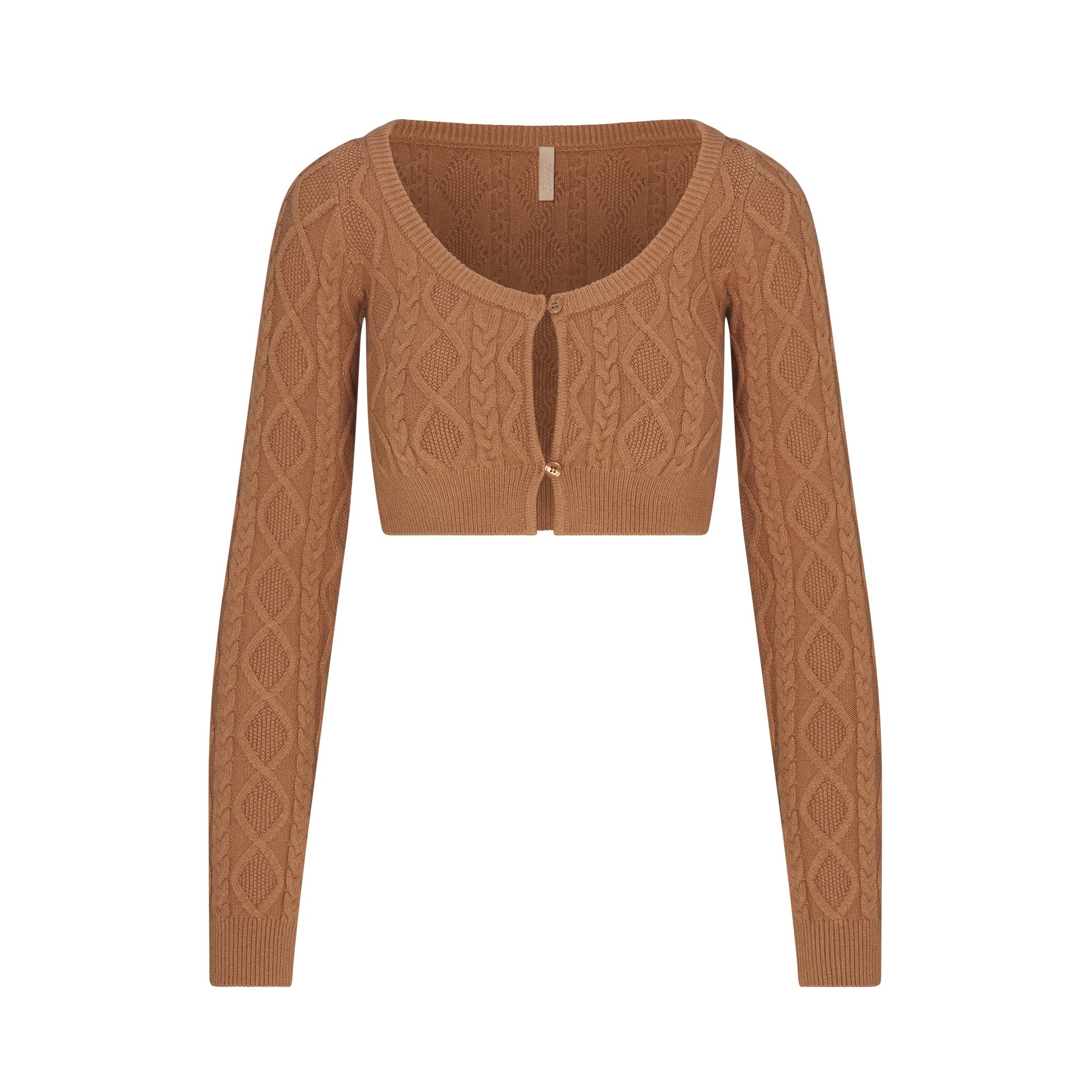 SWEATER KNITS CABLEKNIT CROPPED CARDIGAN | DARK HONEY | SKIMS