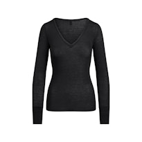 SHEER MODAL LONG SLEEVE V NECK