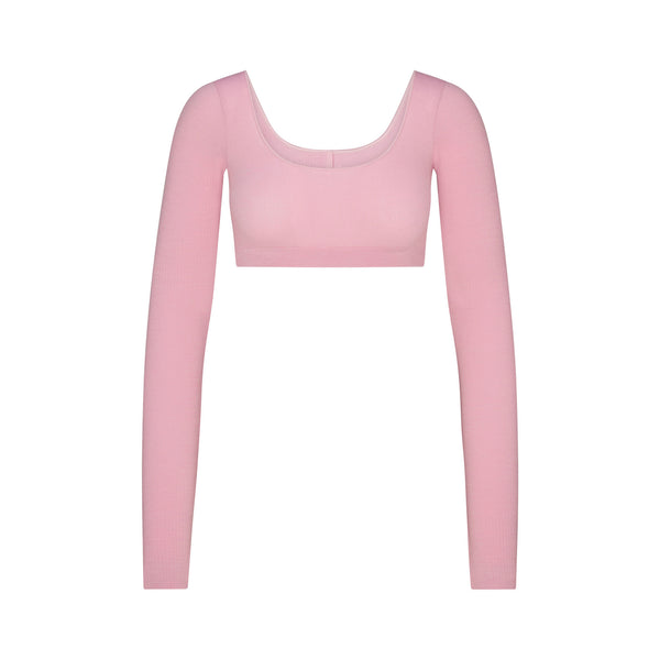 COTTON JERSEY LONG SLEEVE BOATNECK TOP | CHERRY BLOSSOM | SKIMS