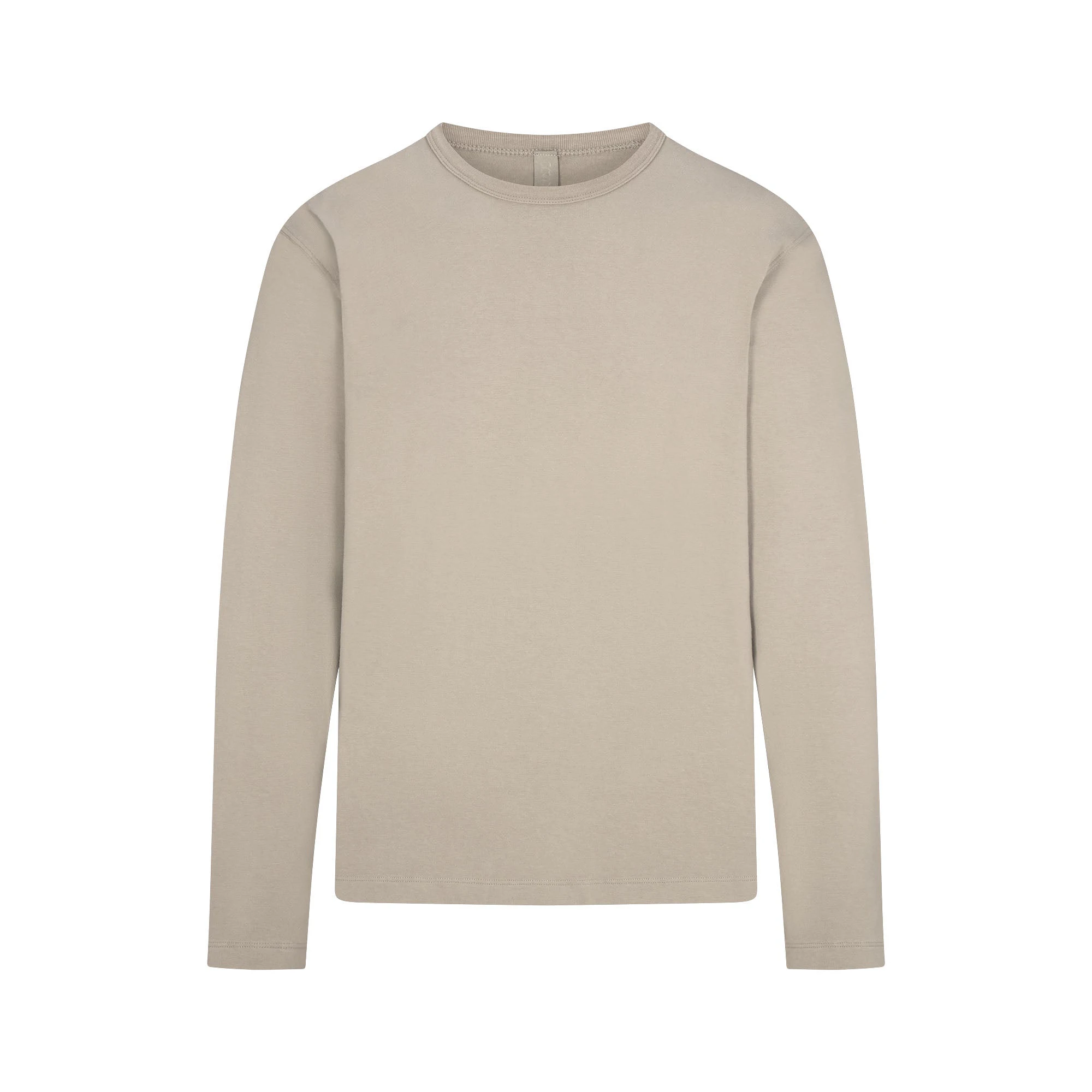 JERSEY LOUNGE MENS RELAXED LONG SLEEVE T SHIRT SHALE FLAT ON A WHITE BACKGROUND | FLT | FLT