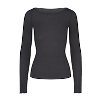 SHEER MODAL LONG SLEEVE BOATNECK TOP