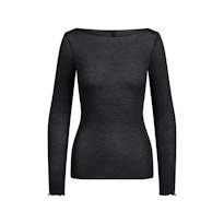 SHEER MODAL LONG SLEEVE BOATNECK TOP