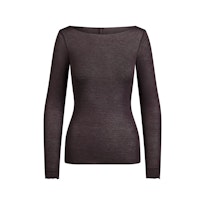 SHEER MODAL LONG SLEEVE BOATNECK TOP