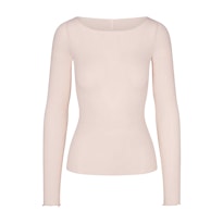 SHEER MODAL LONG SLEEVE BOATNECK TOP