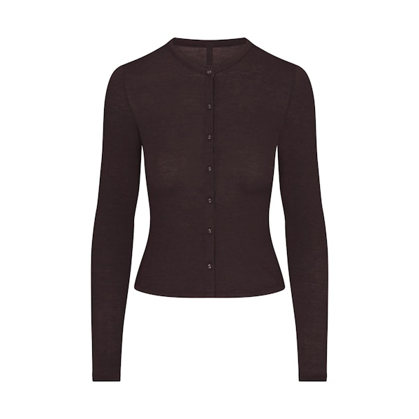 SHEER MODAL CARDIGAN | PHOENIX FLAT ON A WHITE BACKGROUND | FLT