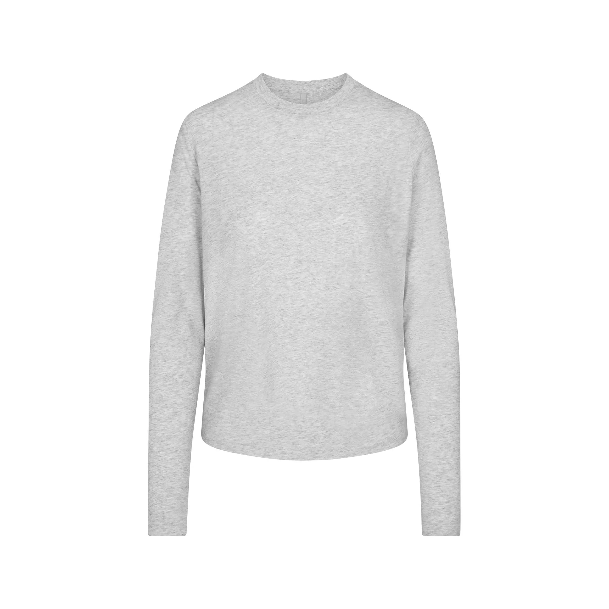 RELAXED TEES LONG SLEEVE T-SHIRT | LIGHT HEATHER GREY FLAT ON A WHITE BACKGROUND | FLT
