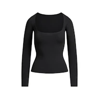SCOOP NECK LONG SLEEVE TOP