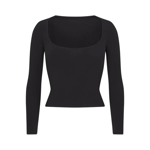 COTTON JERSEY LONG SLEEVE T-SHIRT | SOOT