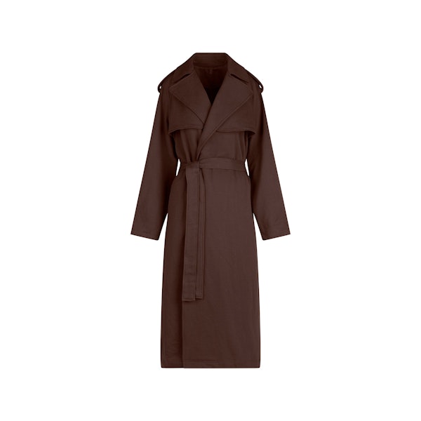 BOYFRIEND FLEECE OVERSIZED TRENCH COAT | ESPRESSO | FLT