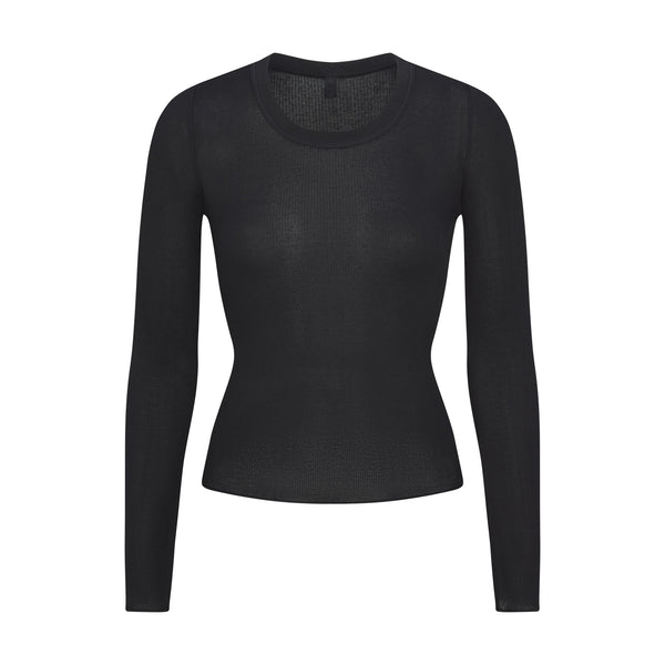 RIB LONG SLEEVE TEE ブラック Mサイズ Streetwear Society Women's Size XL Fitted Black Rib Knit