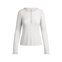 SHEER RIB LONG SLEEVE HENLEY