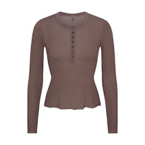 SHEER RIB LONG SLEEVE HENLEY