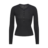 SHEER RIB LONG SLEEVE HENLEY