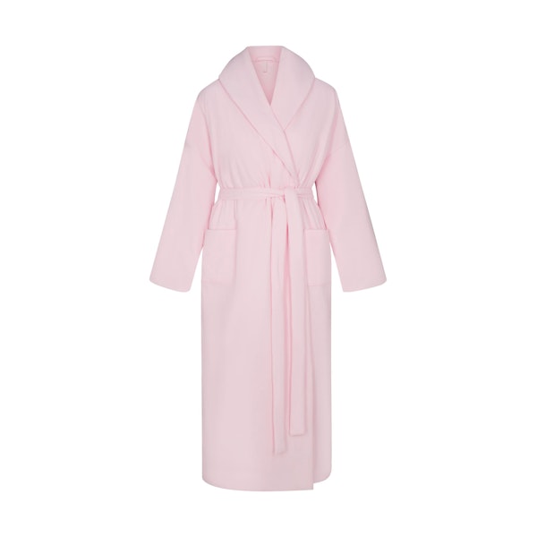 DUVET LONG ROBE | CHERRY BLOSSOM FLAT ON A WHITE BACKGROUND | FLT