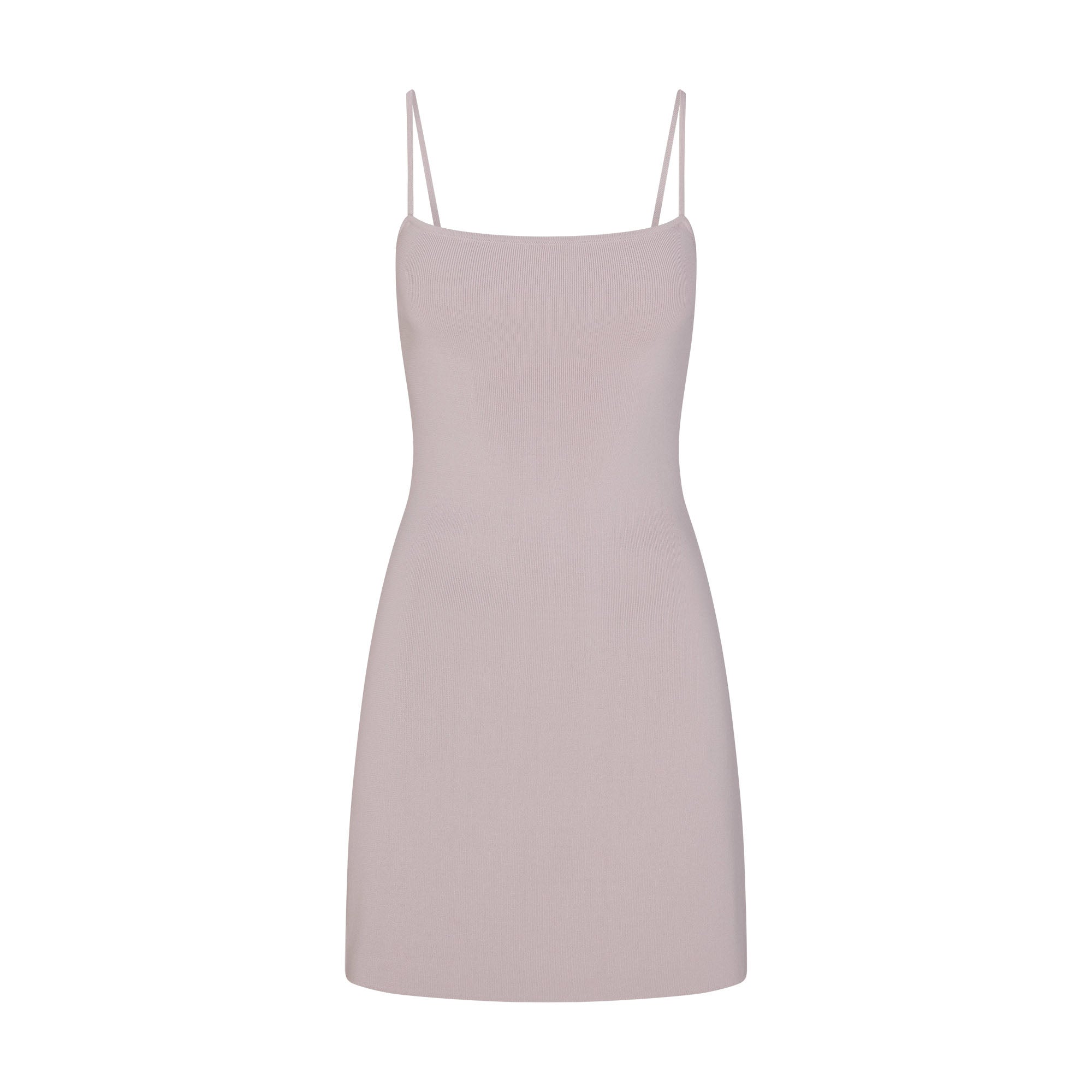 REFINED KNIT MINI DRESS | IRIS MICA FLAT ON A WHITE BACKGROUND | FLT