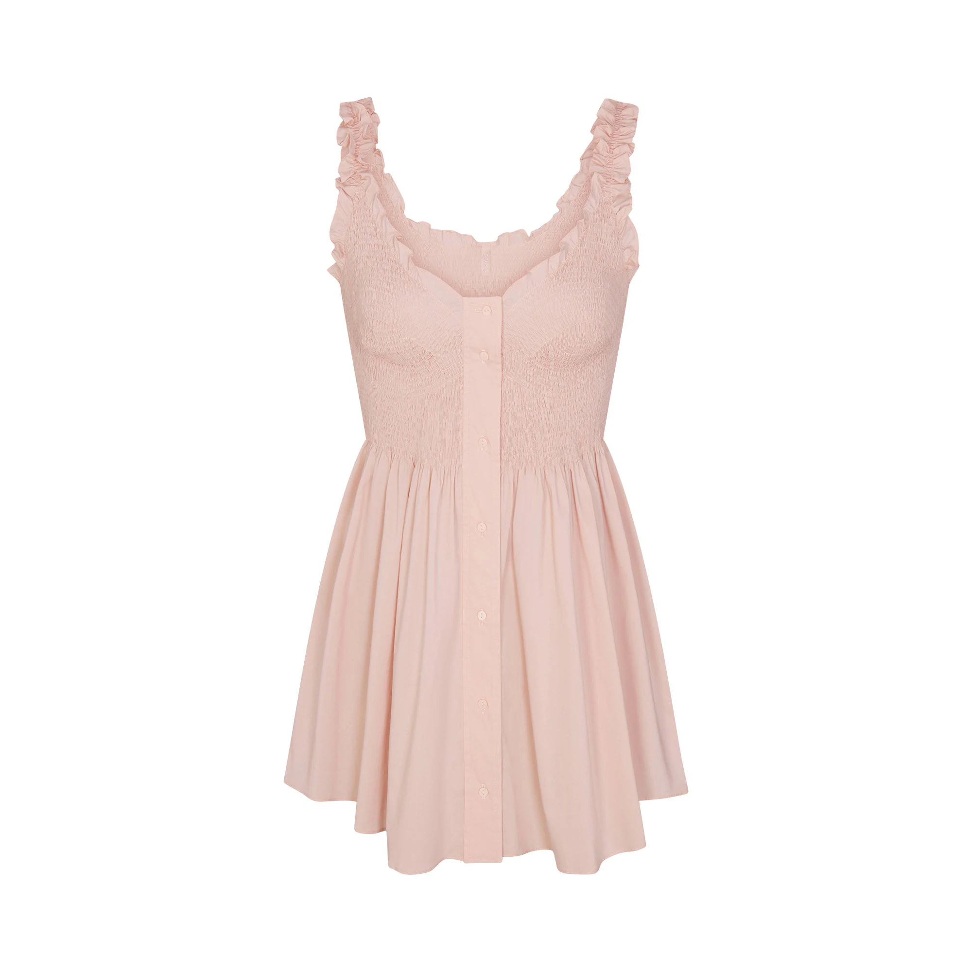 POPLIN APPAREL MINI SMOCKED DRESS | DUSTY PINK | SKIMS POPLIN APPAREL MINI SMOCKED DRESS | DUSTY PINK | SKIMS