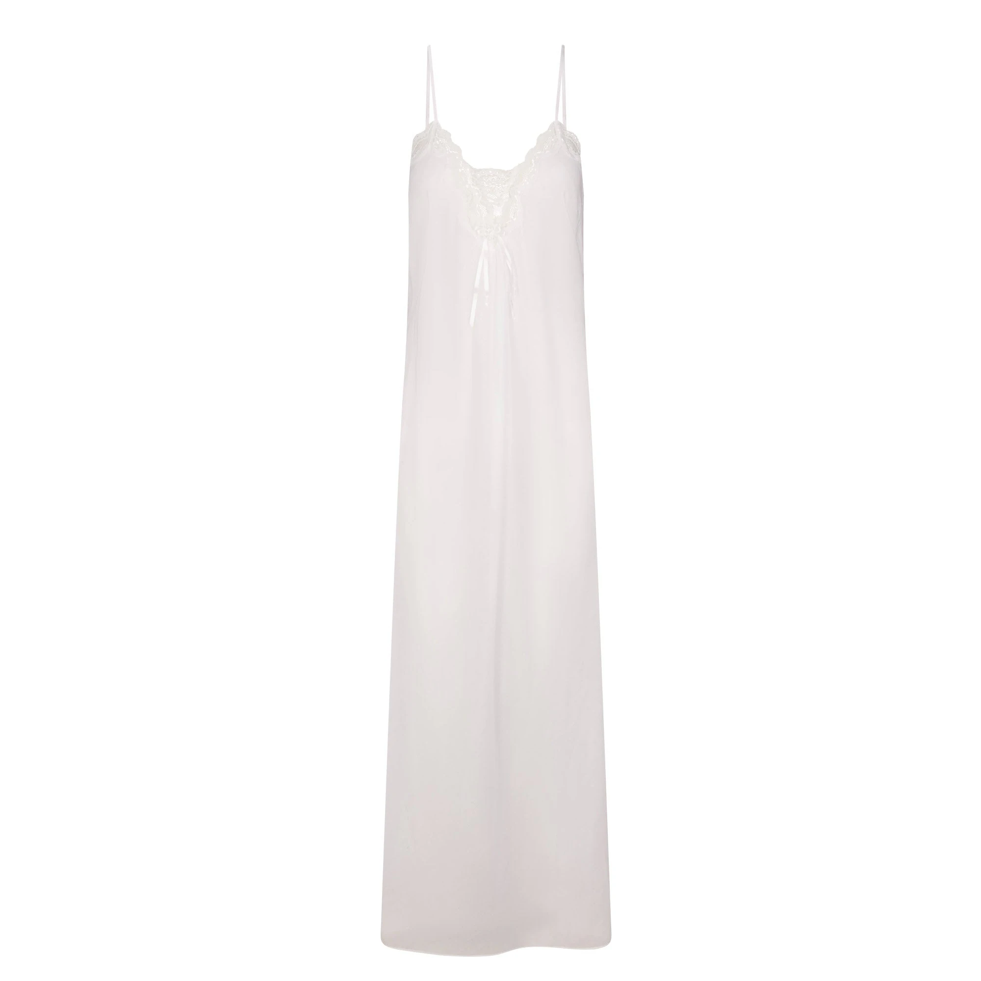 VOILE SLEEP LONG DRESS | SNOW FLAT ON A WHITE BACKGROUND | FLT