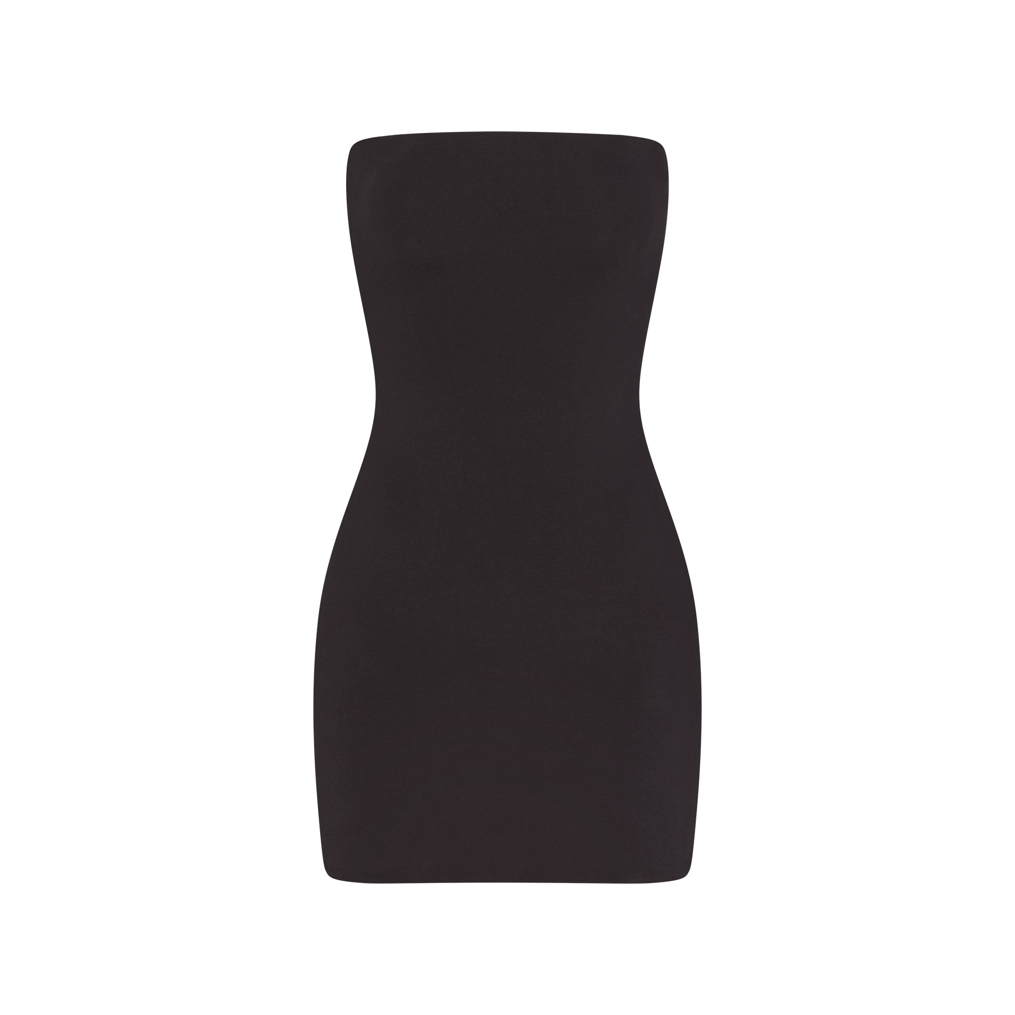 COTTON JERSEY MINI TUBE DRESS | SOOT FLAT ON A WHITE BACKGROUND | FLT