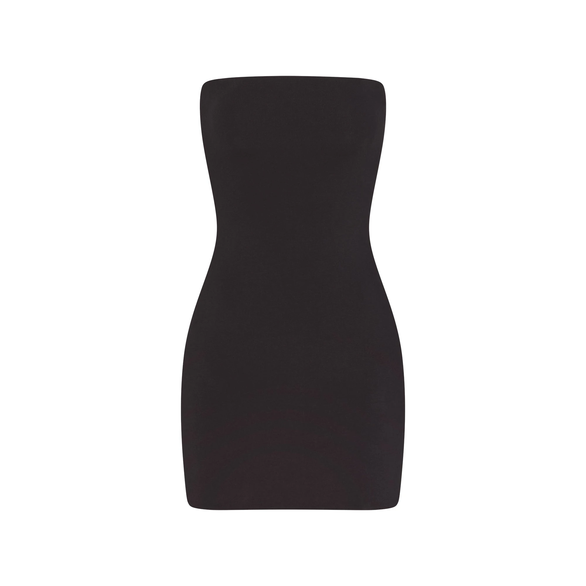 COTTON JERSEY MINI TUBE DRESS | SOOT FLAT ON A WHITE BACKGROUND | FLT