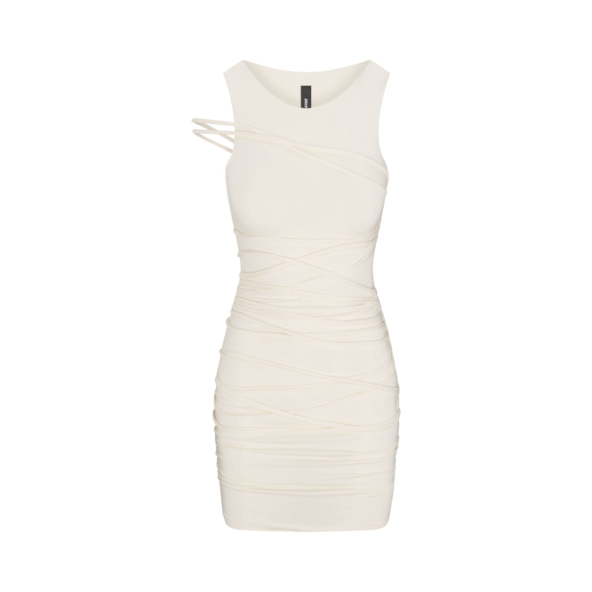 SMOOTH LAYERS TANK DRESS | ECRU FLAT ON A WHITE BACKGROUND | FLT