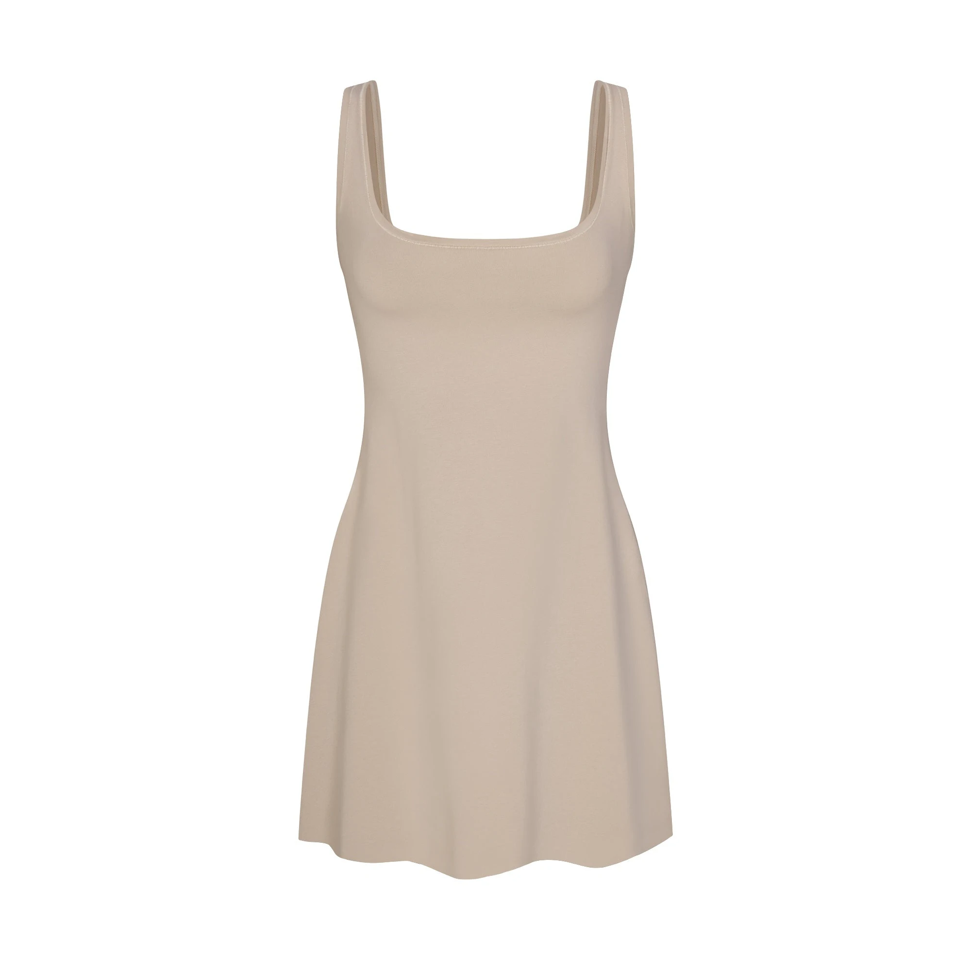 SKIMS Mini Dress | Stone | Light Neutral | Cotton Jersey | XS | X-Small | Women's SKIMS Mini Dress | Stone | Light Neutral | Cotton Jersey | XS | X-Small | Women's