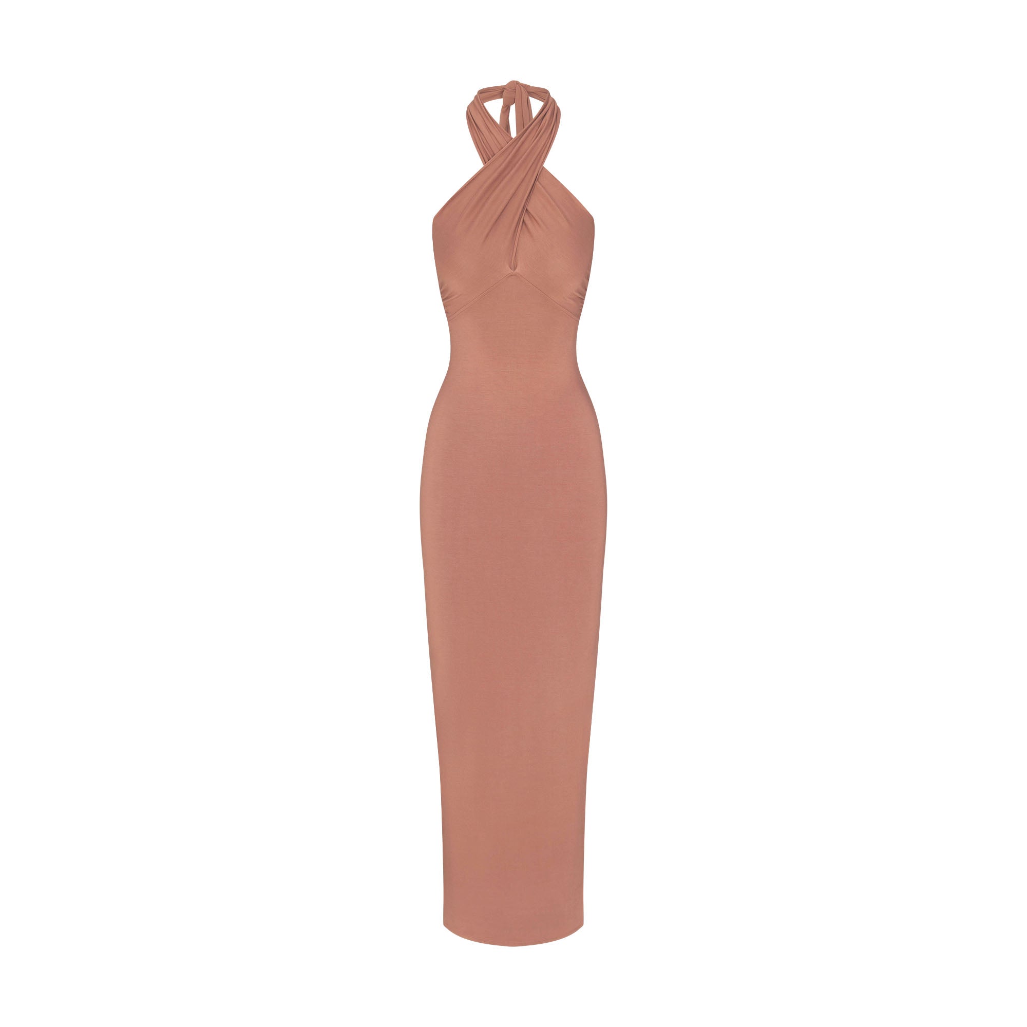 SMOOTH LAYERS CONVERTIBLE LONG DRESS | NUTMEG | SKIMS