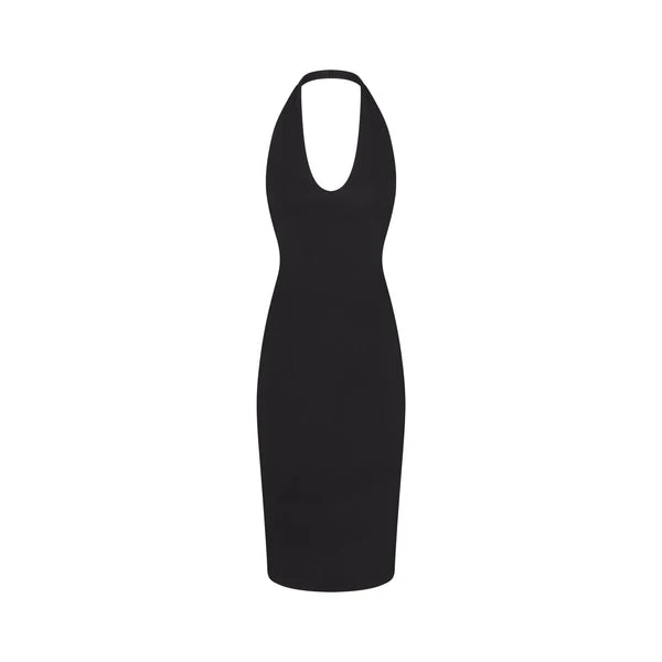 skims dress black SOFT LOUNGE LONG SLEEVE DRESS | ONYX