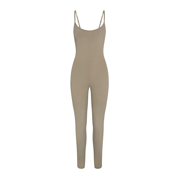 OUTDOOR CAMI CATSUIT | TAUPE FLAT ON A WHITE BACKGROUND | FLT