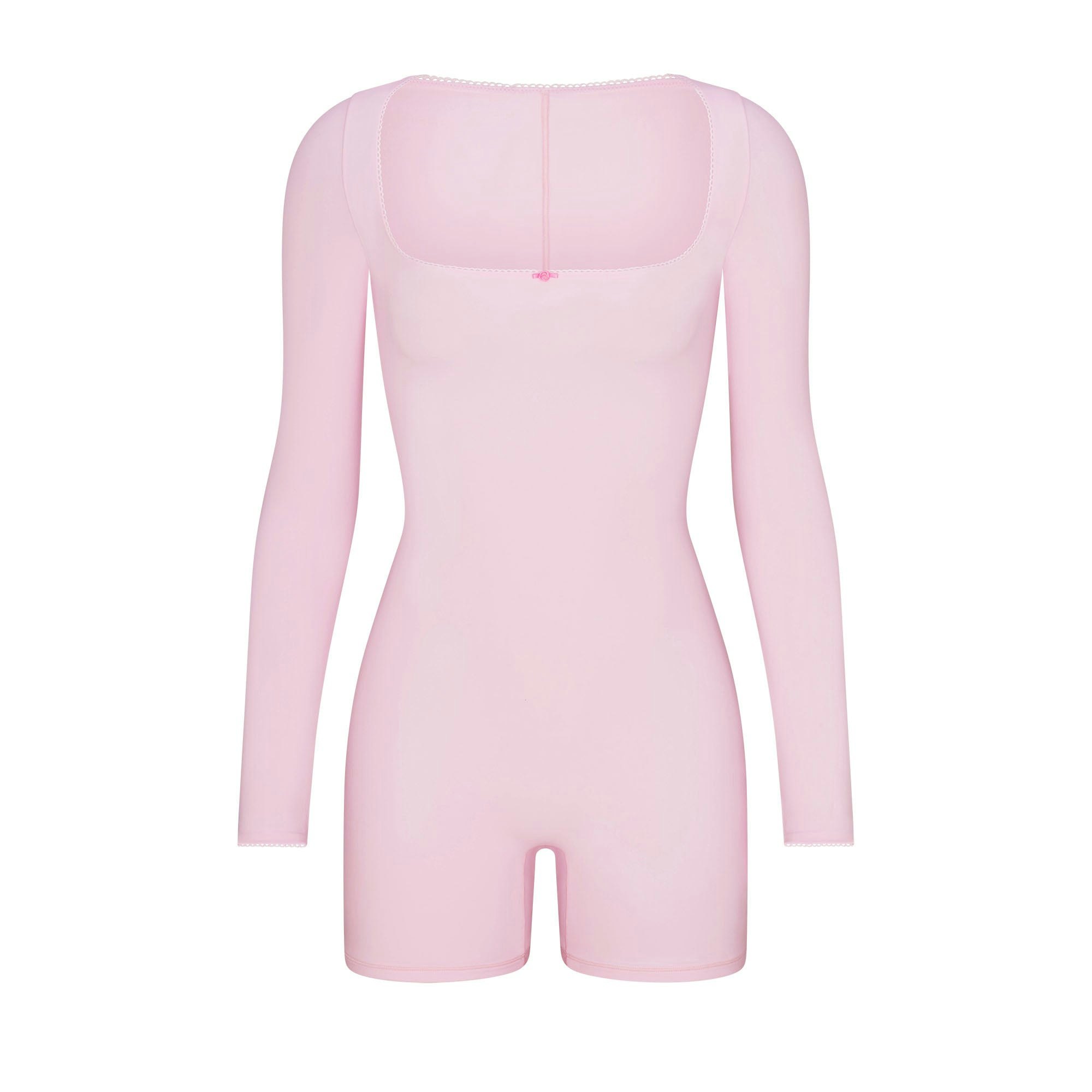 FITS EVERYBODY PICOT LONG SLEEVE ONESIE CHERRY BLOSSOM TONAL XXS