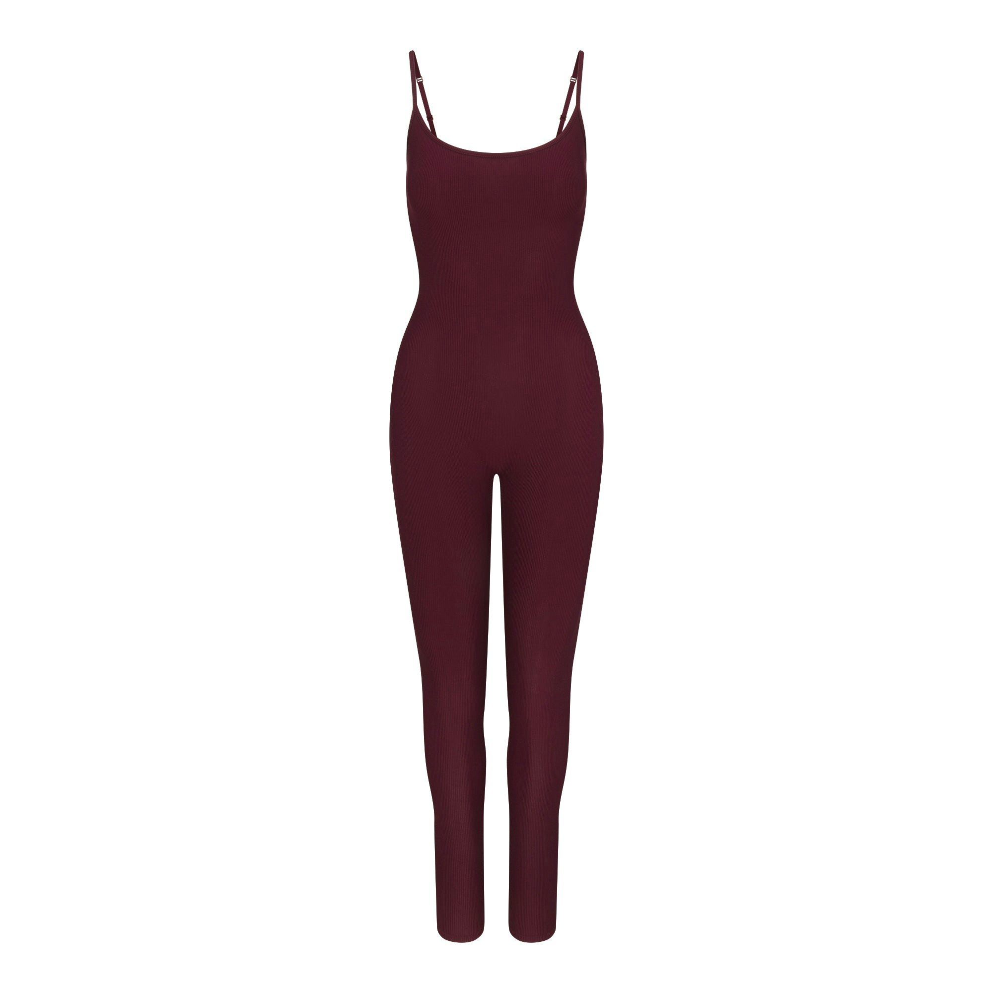 SOFT LOUNGE CAMI CATSUIT BORDEAUX FLAT ON A WHITE BACKGROUND | FLT | FLT