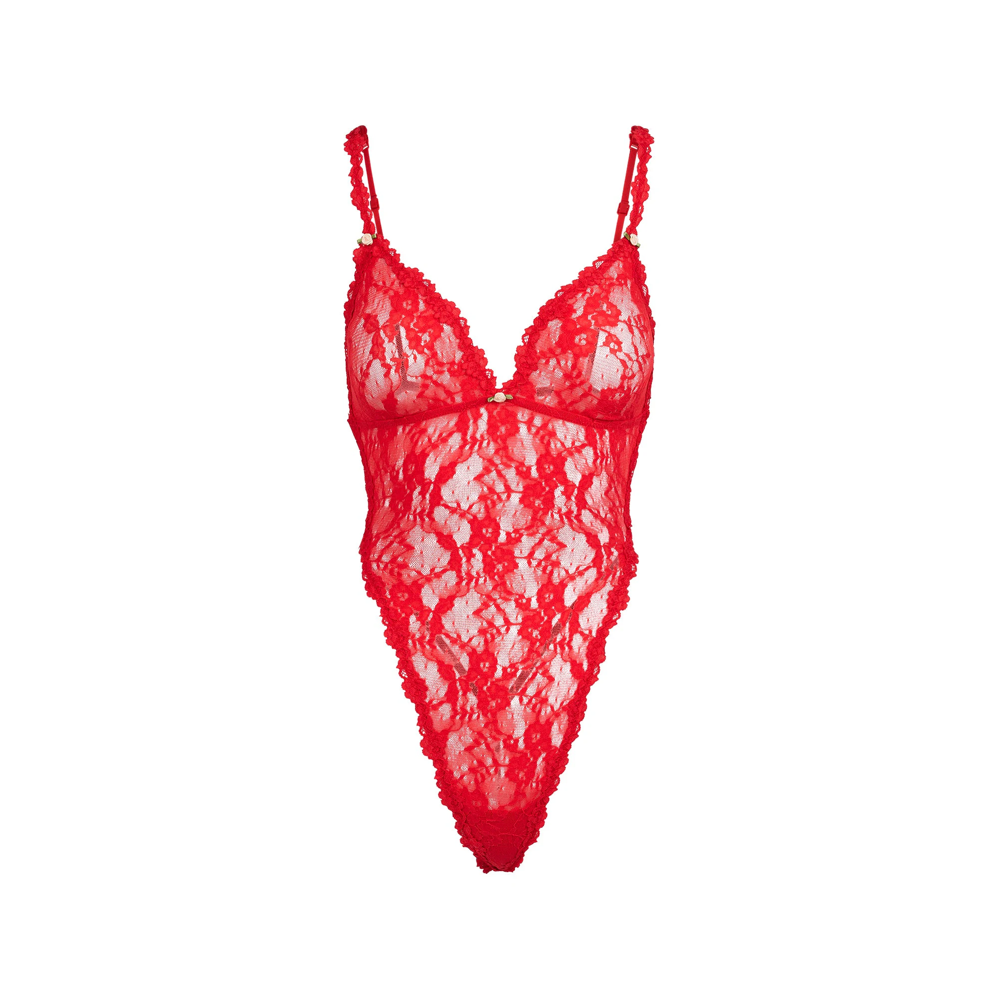 STRETCH LACE TEDDY | RED FLAT ON A WHITE BACKGROUND | FLT