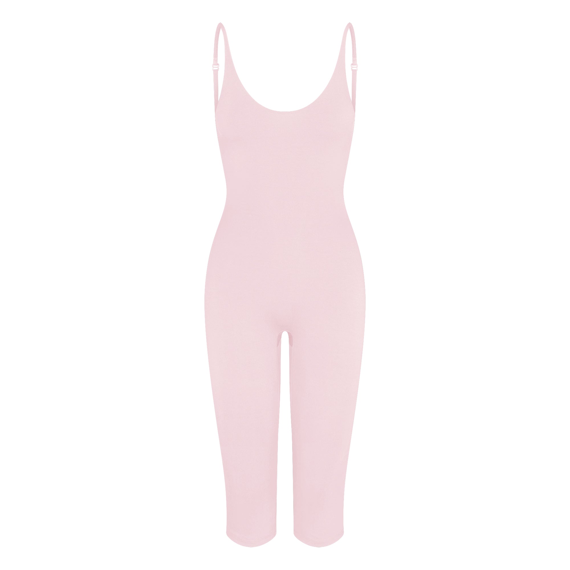 SMOOTH LAYERS CAPRI CATSUIT | PEONY & LAYS FLAT ON A WHITE BACKGROUND | FLT