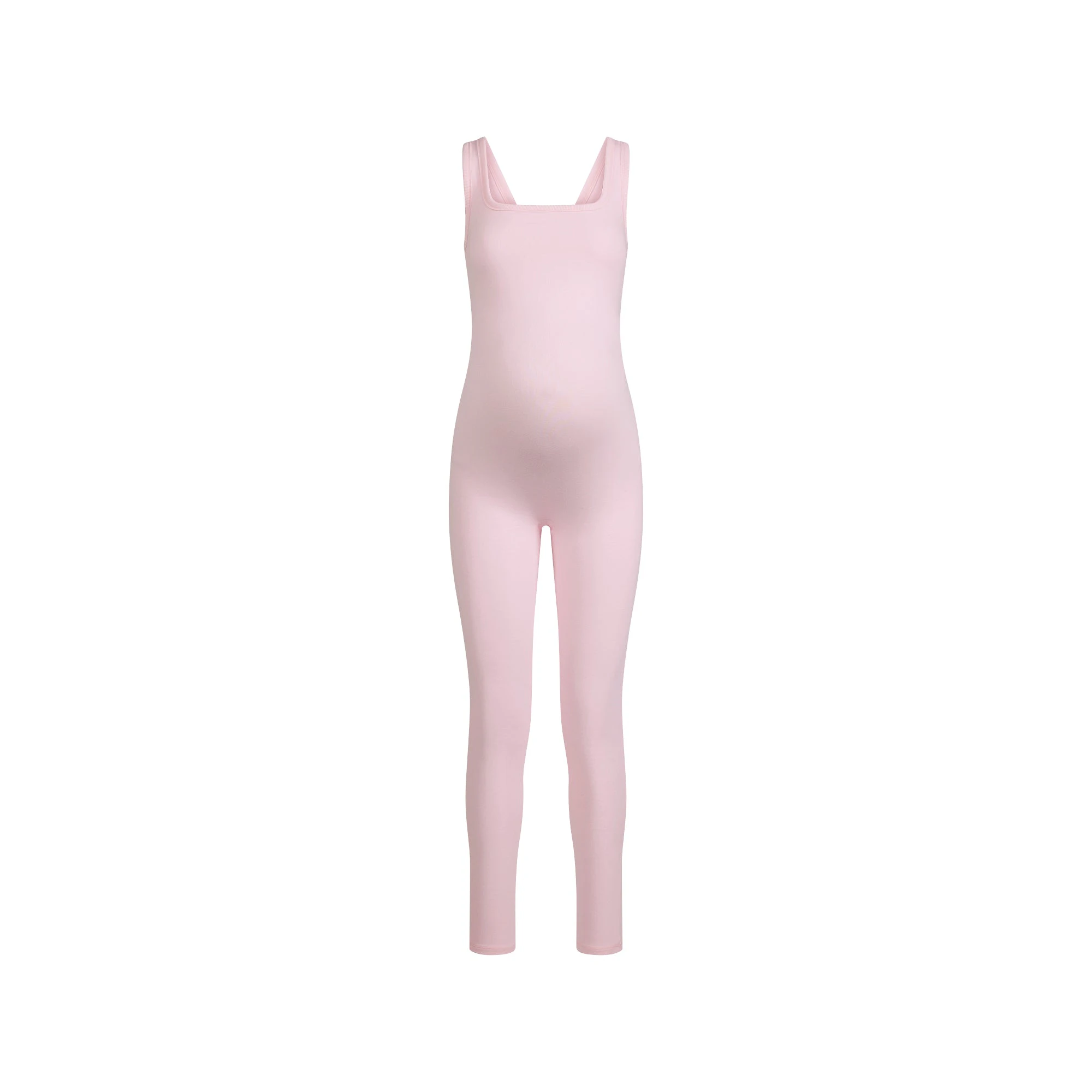 COTTON JERSEY MATERNITY CATSUIT | CHERRY BLOSSOM FLAT ON A WHITE BACKGROUND | FLT