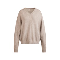 WOOL CASHMERE OVERSIZED V NECK SWEATER