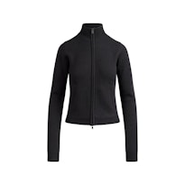 WOOL CASHMERE ZIP UP MOCK NECK SWEATER