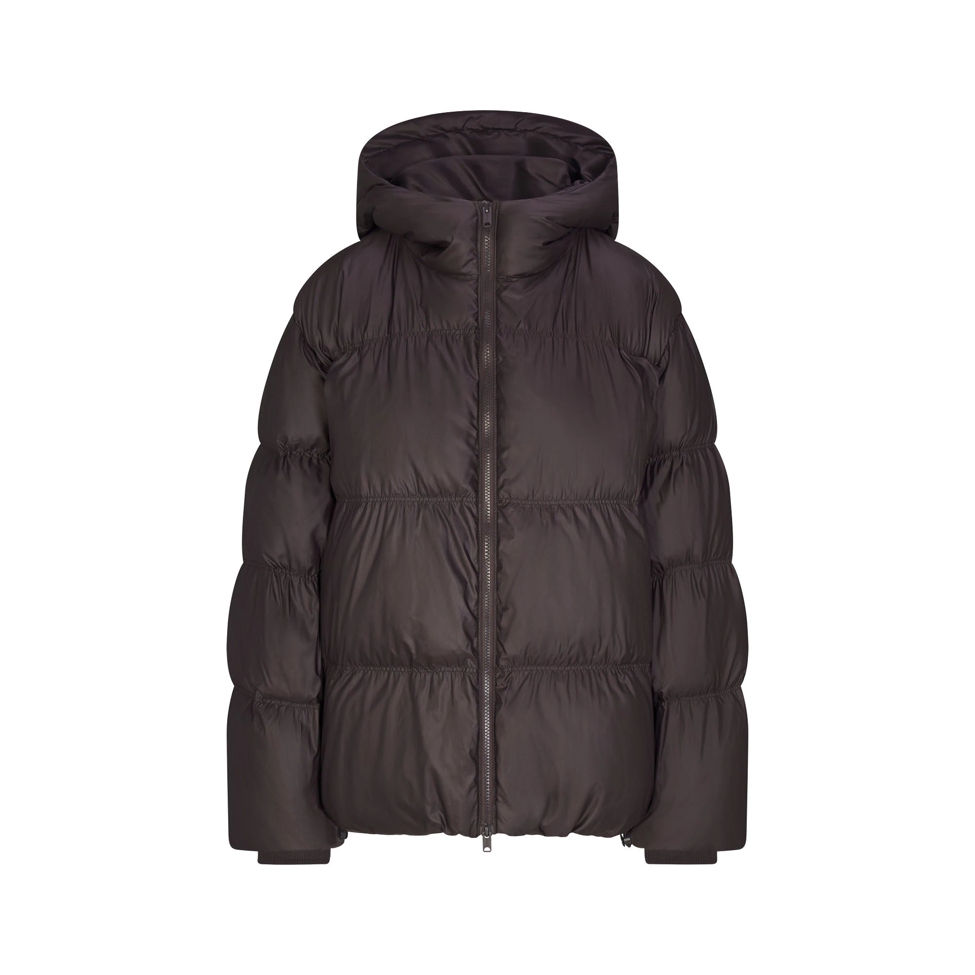SKIMS PUFFERS HOODED JACKET | PHOENIX FLAT ON A WHITE BACKGROUND | FLT