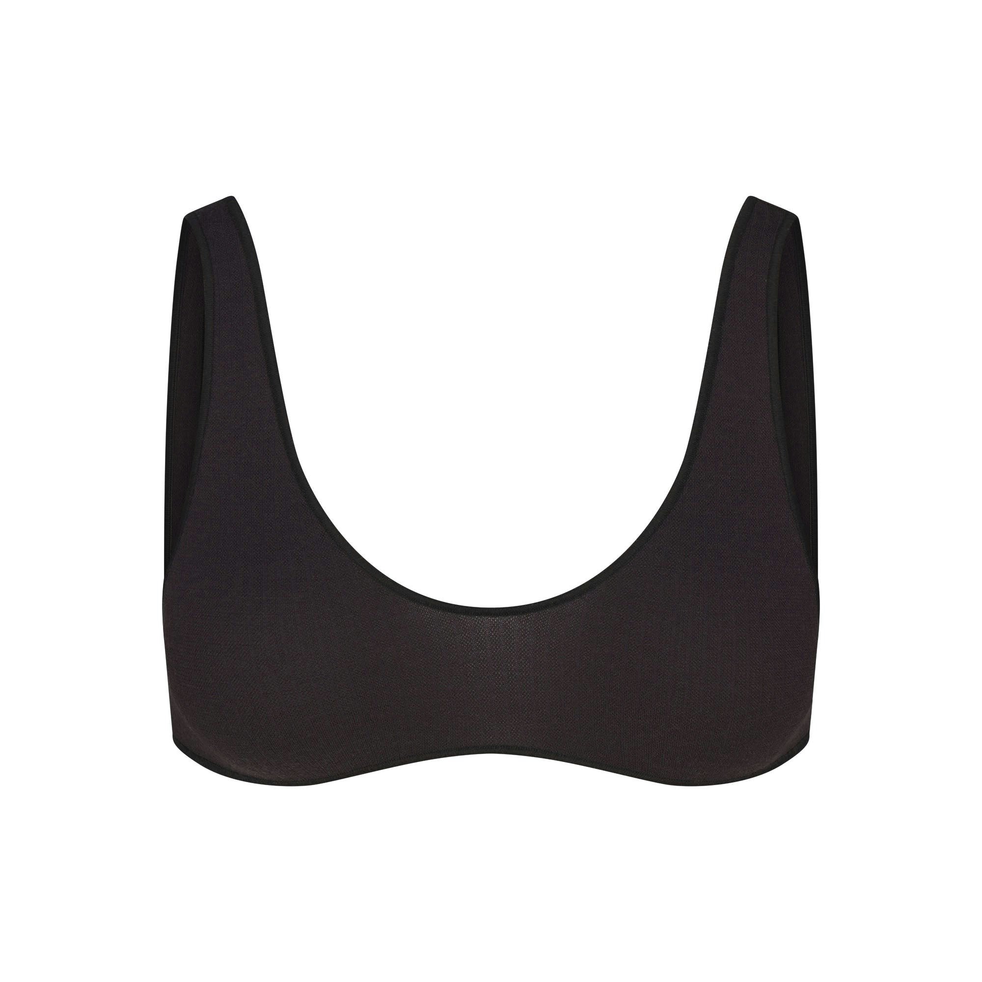 WOOL RIB BRALETTE | OBSIDIAN FLAT ON A WHITE BACKGROUND | FLT